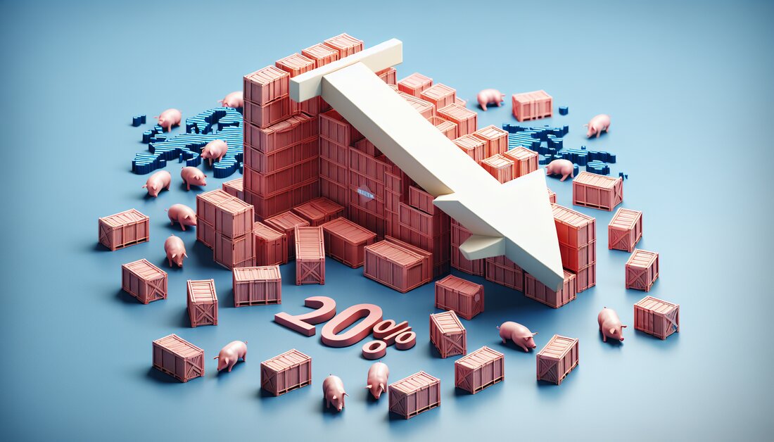 EU-Schweinefleischexporte 2023 stark rückläufig: Ein Minus von 19,7% aufgrund geringeren Angebots und Kaufzurückhaltung. China und GB wichtigste Märkte.