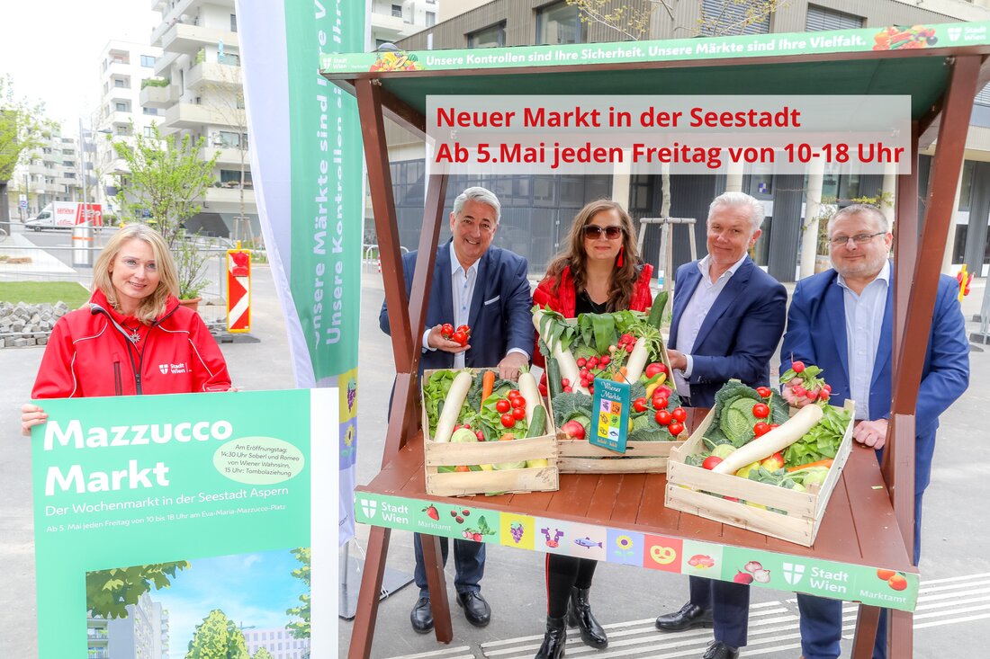 Diesen Freitag ist es soweit: Dann öffnet der nächste „Markt auf Probe“ seine Pforten. Und zwar in der Seestadt Aspern am neu gestalteten Eva-Maria-Mazzucco-Platz. Immer freitags von 10-18 Uhr gibt es Köstlichkeiten aller Art – von frischem Obst und Gemüse, über Kasnudeln, Fisch aus der Donaustadt, Kaffe, Käse und viele andere Spezialitäten. Die Eröffnung findet um 15 Uhr statt. Köstlichkeiten aller Art, buntes Programm, gute Musik und Gewinnspiele erwarten die Besucher:innen. 