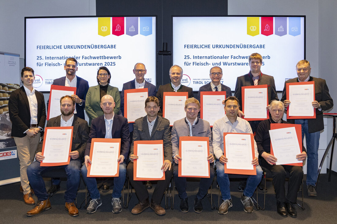 Tirol überzeugt beim 25. internationalen Fachwettbewerb für Fleisch- und Wurstwaren mit 106 Goldmedaillen und zeigt eindrucksvoll die hohe Qualität, regionale Verarbeitung und handwerkliche Kompetenz des Tiroler Fleischerhandwerks.