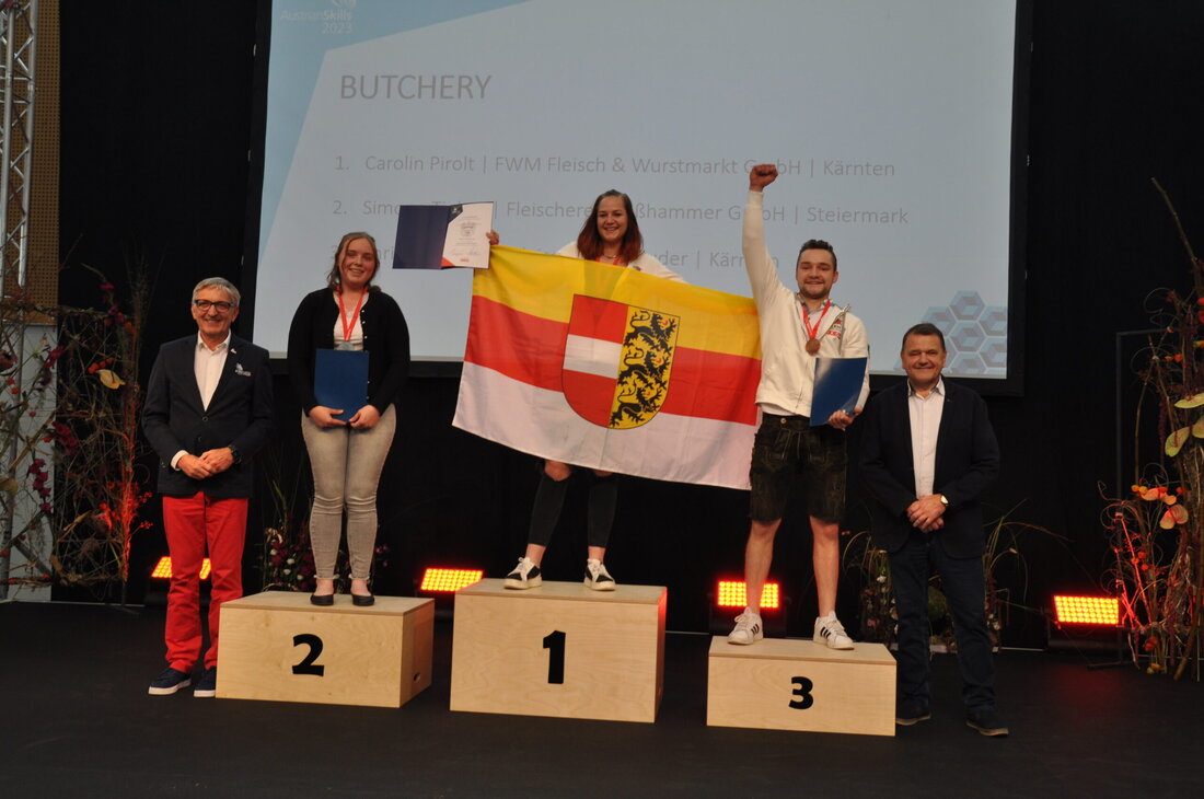 Über 100 Jungfachkräfte kämpften in elf Berufen in Wels um den Staatsmeistertitel bei den AustrianSkills 2023. Bei den Fleischern, die bei dieser Veranstaltung ihre Premiere feiern durften, setzte sich mit Carolin Pirolt aus Kärnten eine junge Dame durch.