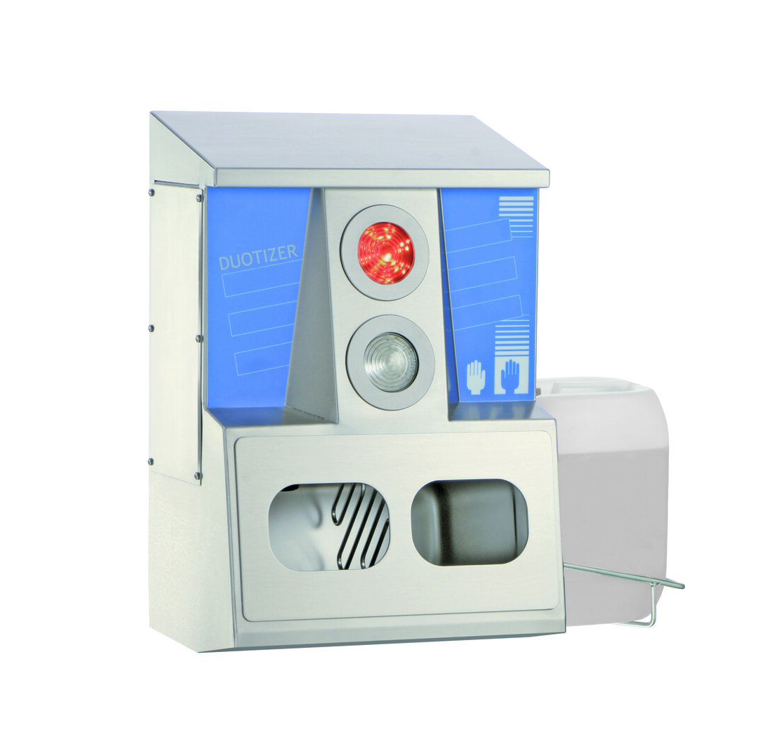 Das Hygienekonzept von ITEC-Frontmatec ermöglicht eine praxisgerechte Kontrolle der Händehygiene vor dem Betreten der Produktionsräume.