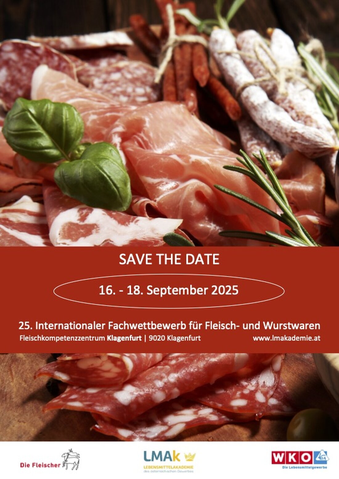 Ein Wahnsinn, wie die Zeit vergeht! Nächstes Jahr findet vom 16. bis 18. September bereits der 25. Internationale Fachwettbewerb für Fleisch- und Wurstwaren (IFFW) im Fleischkompetenzzentrum in Klagenfurt statt. Dieses renommierte Event stellt die handwerkliche Perfektion und ausgezeichnete Qualität in den Mittelpunkt. Zeigen Sie Ihr Können im internationalen Vergleich Auch heuer haben Sie die Möglichkeit, Ihr Bravourstück von einer internationalen Fachjury bewerten zu lassen. Denn die entscheidende Frage, um die sich bei den Fleischwarenherstellern alles dreht, lautet: „Schmeckt’s?“ Ausgezeichneter Geschmack ist kein Kinderspiel – er zeugt von Fachwissen, traditionellem Können, Teamgeist, Rohstoffqualität, Einfallsreichtum und Verwurzelung in der Region. Ihre Qualität …