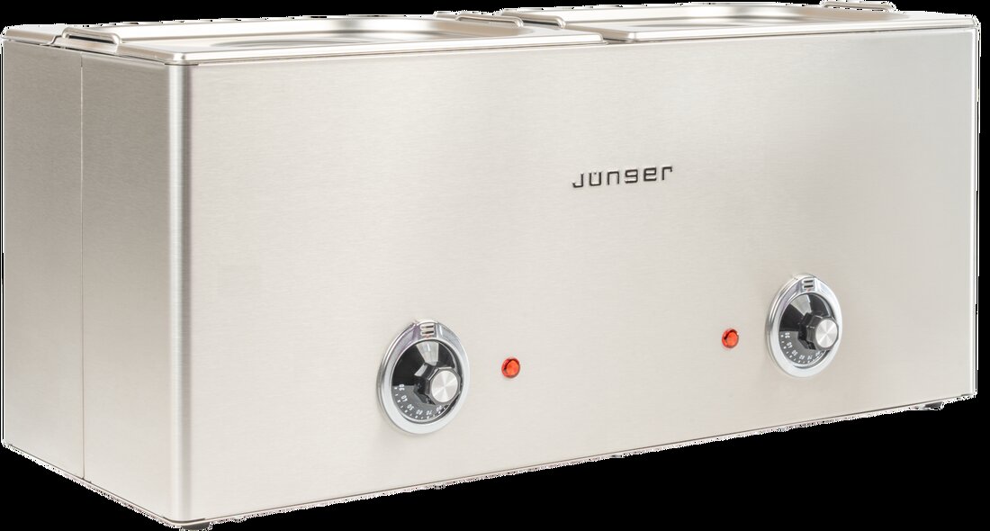 Wärmer von Jünger: Nie mehr kalte Würstchen! Der Wurstwärmer von Jünger sorgt dafür, dass Frankfurter & Co immer die perfekte Temperatur haben. Die in Deutschland hergestellten Wärmer und Bräter von Jünger bestehen aus rostfreiem Edelstahl und sind perfekt auf die Anforderungen im Imbiss-, Gastronomie- und Hotelsektor abgestimmt.