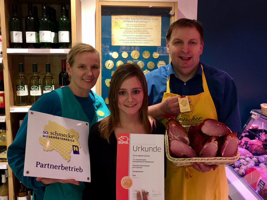 Das Hausgeselchte vom Fleischer Karl Gutscher – ohne Geschmacksverstärker und ohne Wasserbindemittel – aber dafür jetzt mit einer Goldmedaille.