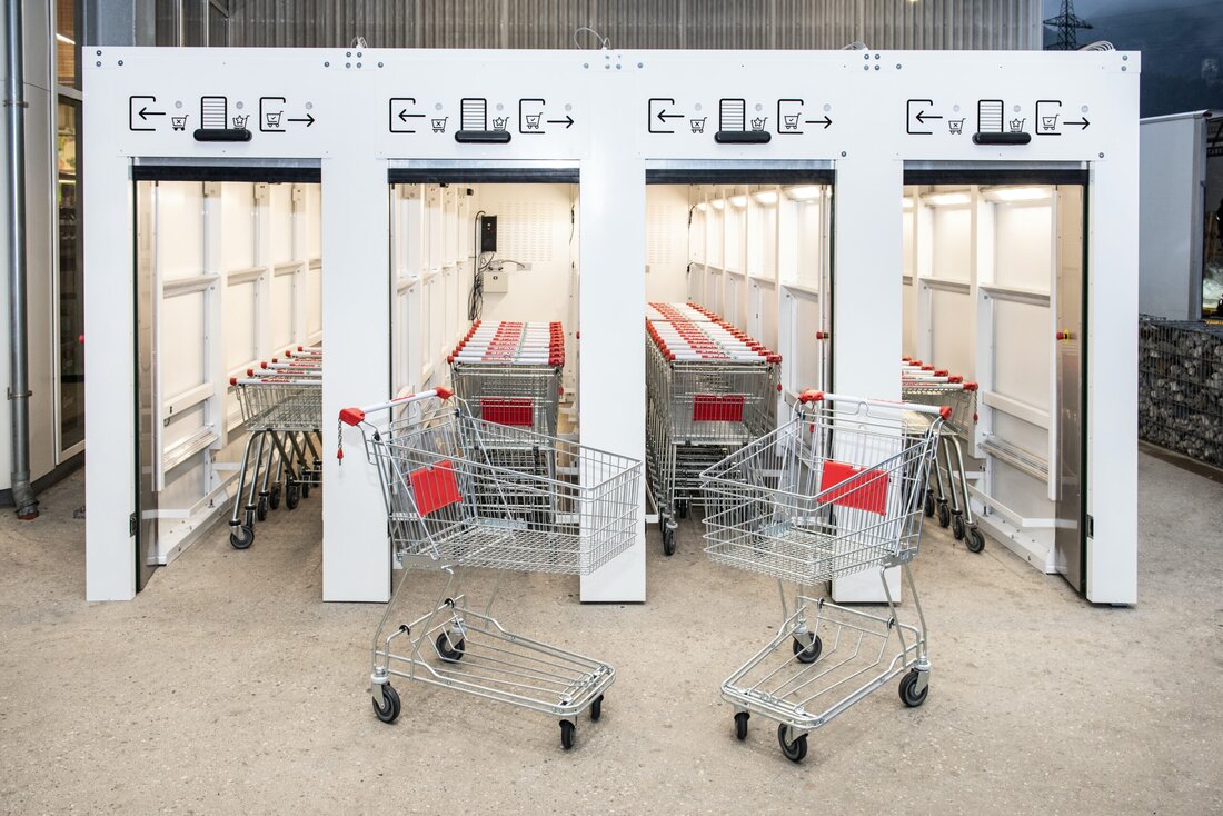 MCI Joint Venture Care for Light nimmt Österreichs erste Anlage zur UV-C Licht-Desinfektion von Einkaufswägen in Betrieb
