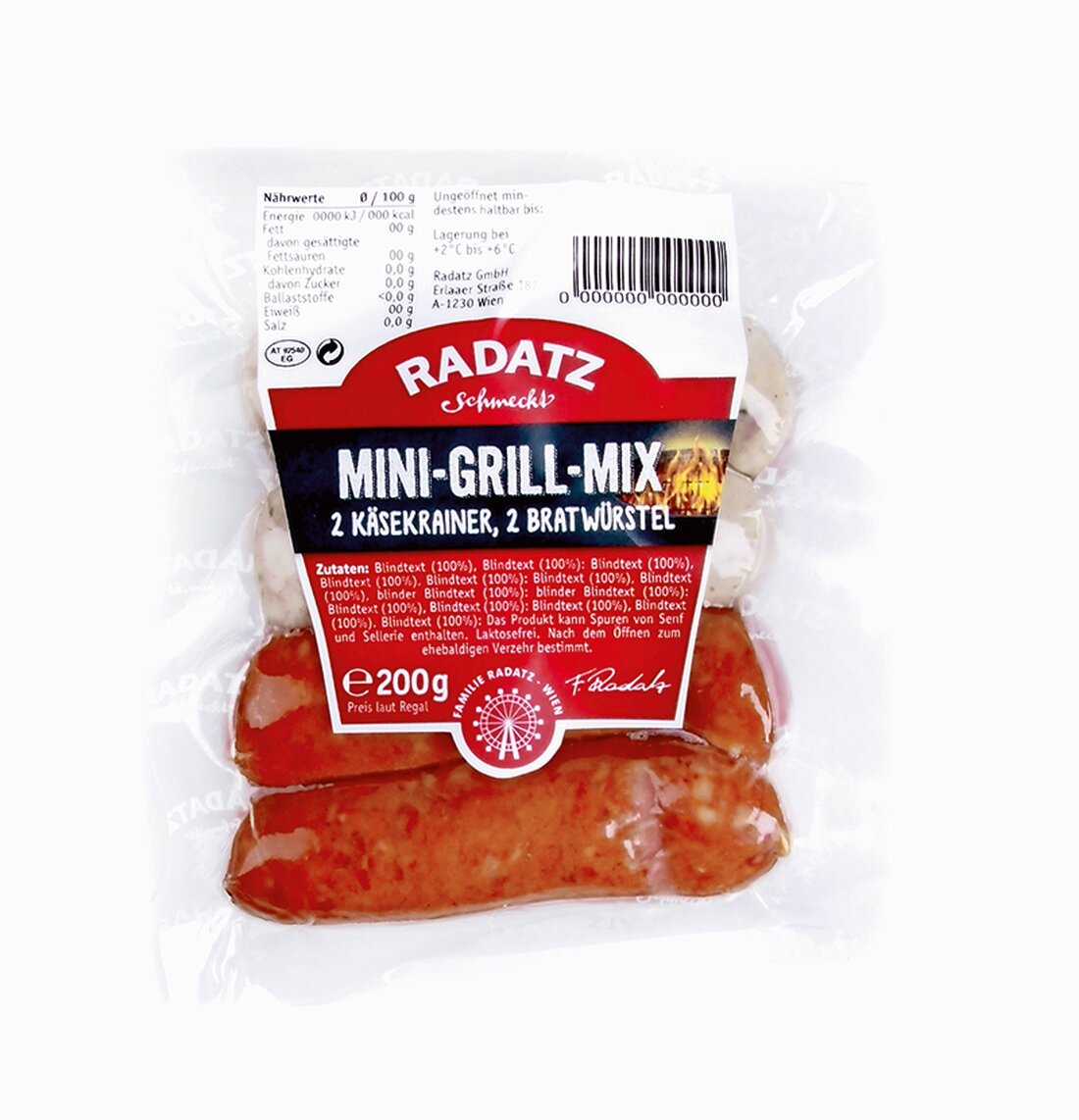 Radatz mit Klassikern als Fingerfood