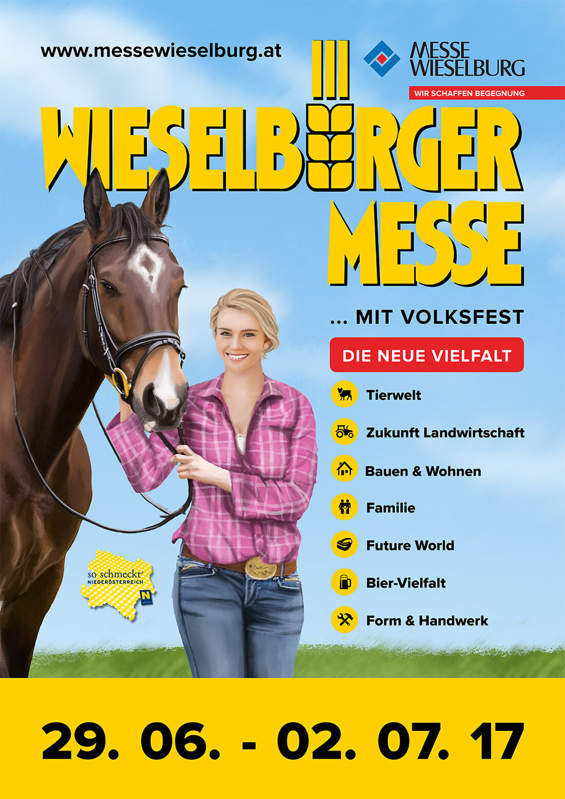 Von 29. Juni bis 2. Juli findet in Wieselburg die Wieselburger Messe mit dem traditionellen Wieselburger Volksfest statt.