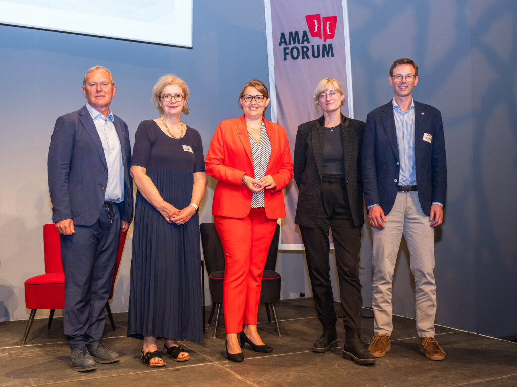 Marketingmanager Rudolf Stückler, Dagmar Adeline Brüggemann, Leitung Max-Rubner-Institut, AMA-Marketing Geschäftsführerin Christina Mutenthaler-Sipek, Autorin Nadine Filko und Johannes Wechner, Vertriebsleiter Handl Tyrol. Credit: AMA-Marketing/ Thomas Meyer