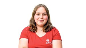 Vormittags steht Simone in der Fleischerei Sorger in Frauental im Verkauf und in der Produktion, nachmittags wird trainiert, abends gelernt. © Florian Wieser