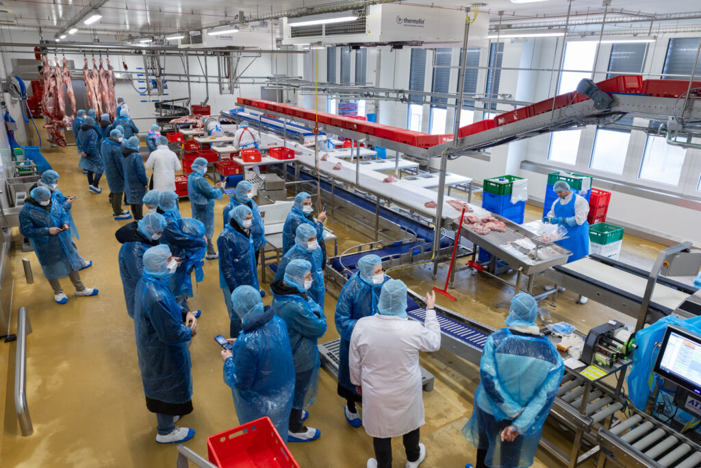 Die neue Fleischbank der Höllerschmids wurde von den Köchen und Experten in drei Gruppen besichtigt. © Anna Stöcher