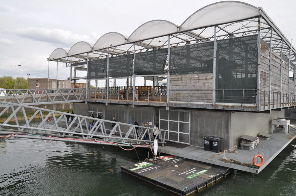 Ein faszinierendes Projekt: eine Floating Farm in Rotterdam mit rund 35 Kühen. Stall, Melkbereich und Käserei befinden sich auf einem schwimmenden Ponton. © HaRo
